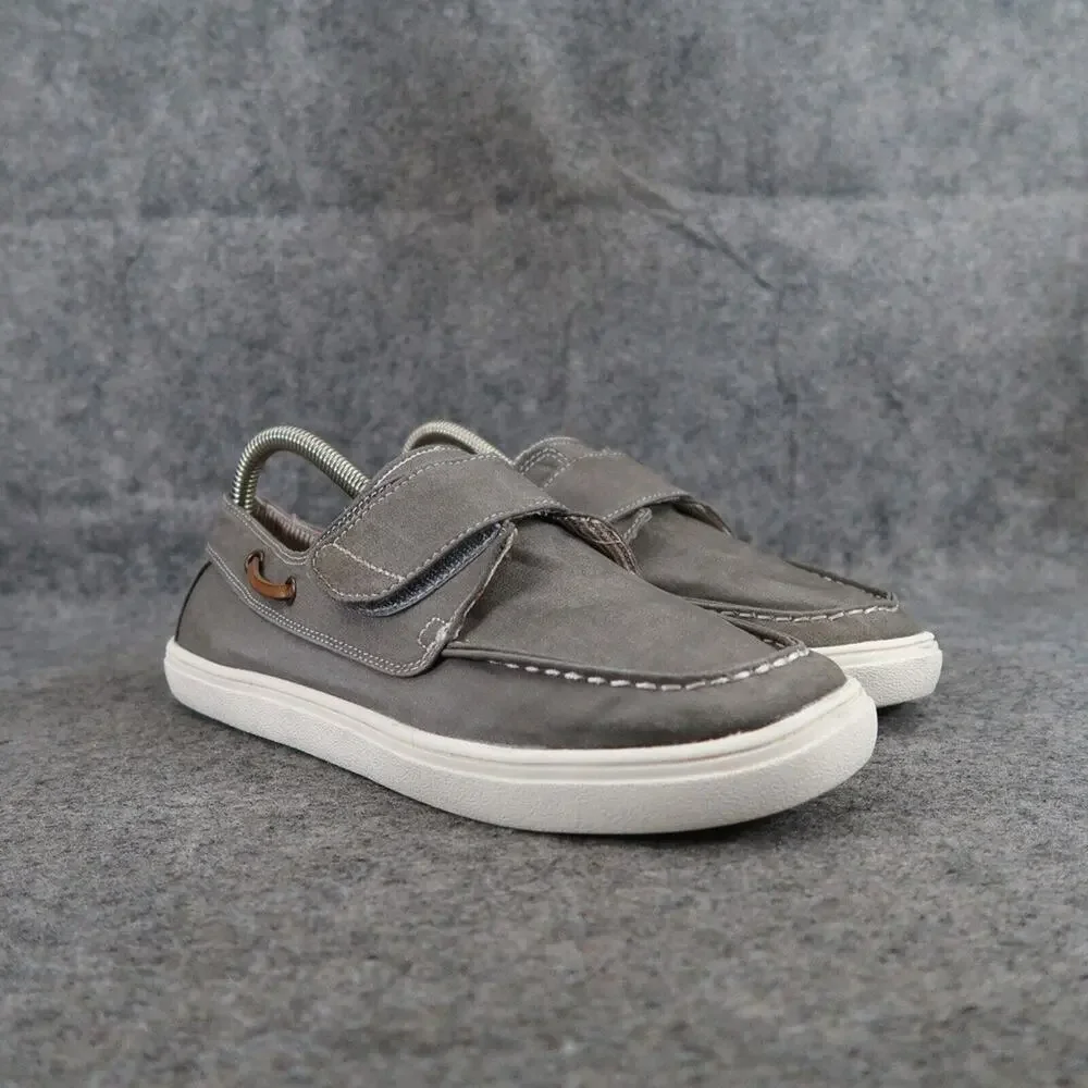 The Childrens Place Shoes Boys 6 Casual Chambray Boat Sneaker Grey Easy On Strap